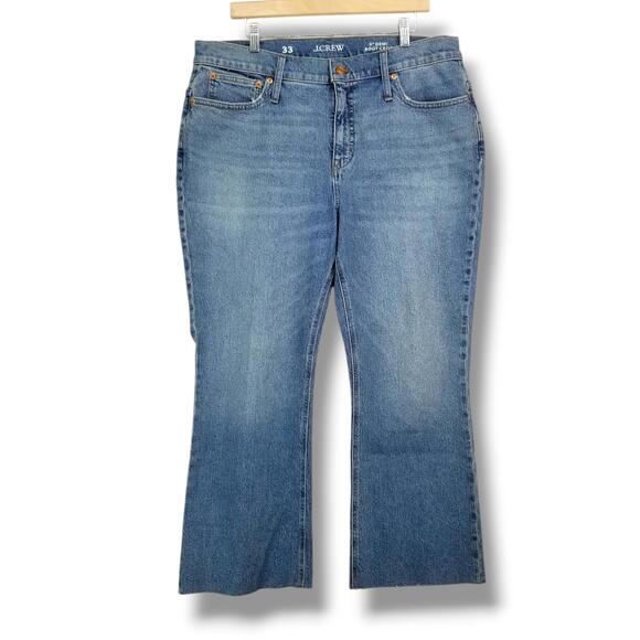 J. Crew Denim - J. Crew 9" Demi‎ Bootcut Crop Jeans 33 High-rise Raw Hem Boot Jean